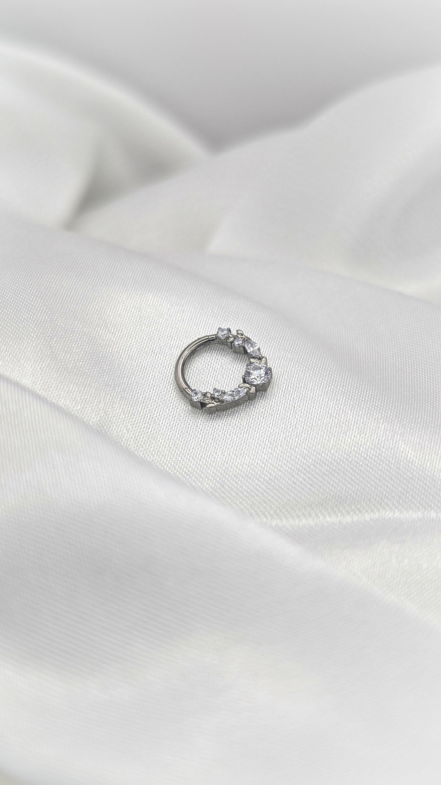 Titanium CZ Hoop Earring
