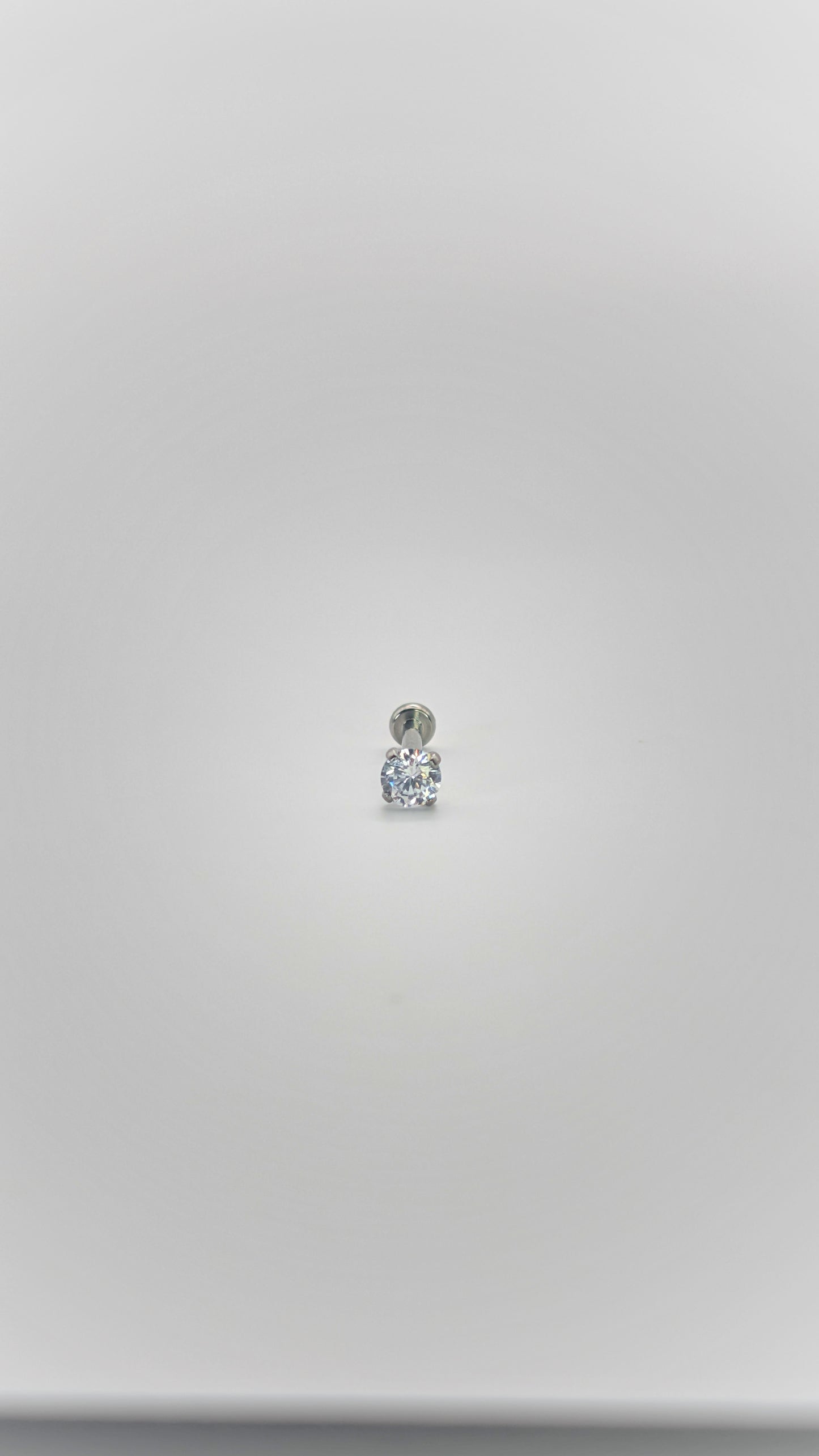 Invisible Set Zircone Threaded Stud Earring