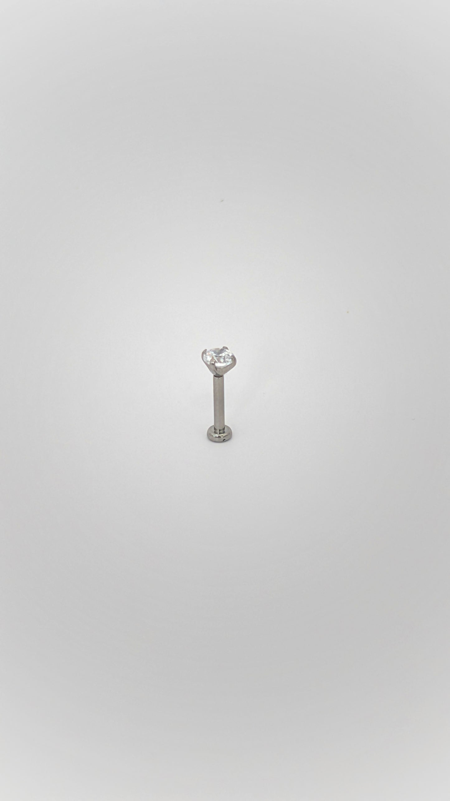 Invisible Set Zircone Threaded Stud Earring