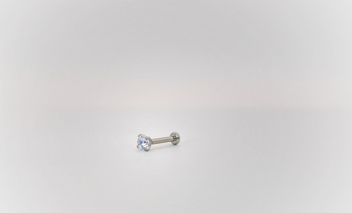 Invisible Set Zircone Threaded Stud Earring