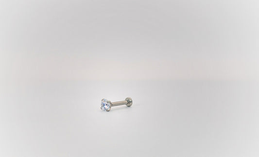 Invisible Set Zircone Threaded Stud Earring