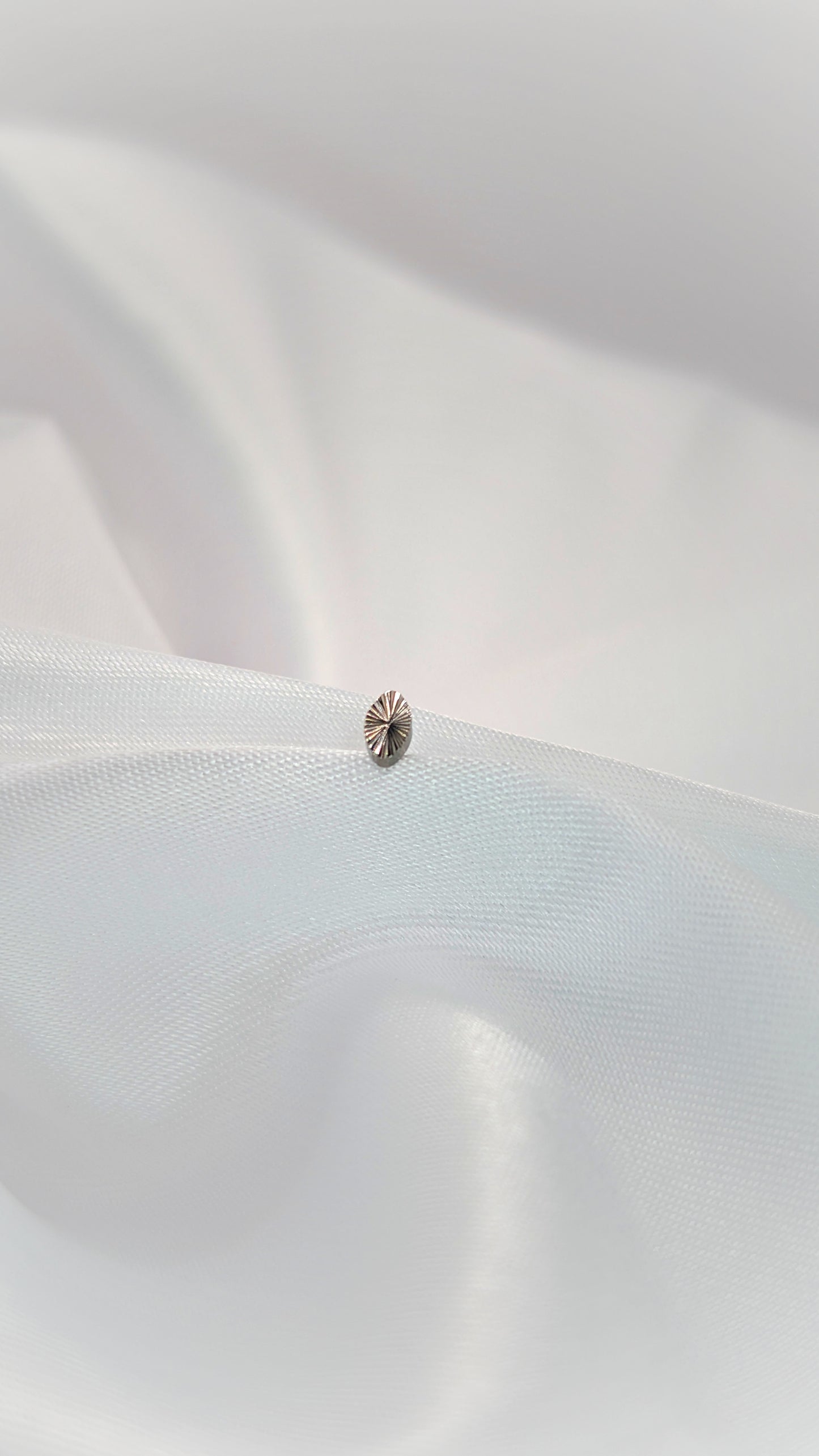 Oval Piercing with Fine Line Detailing