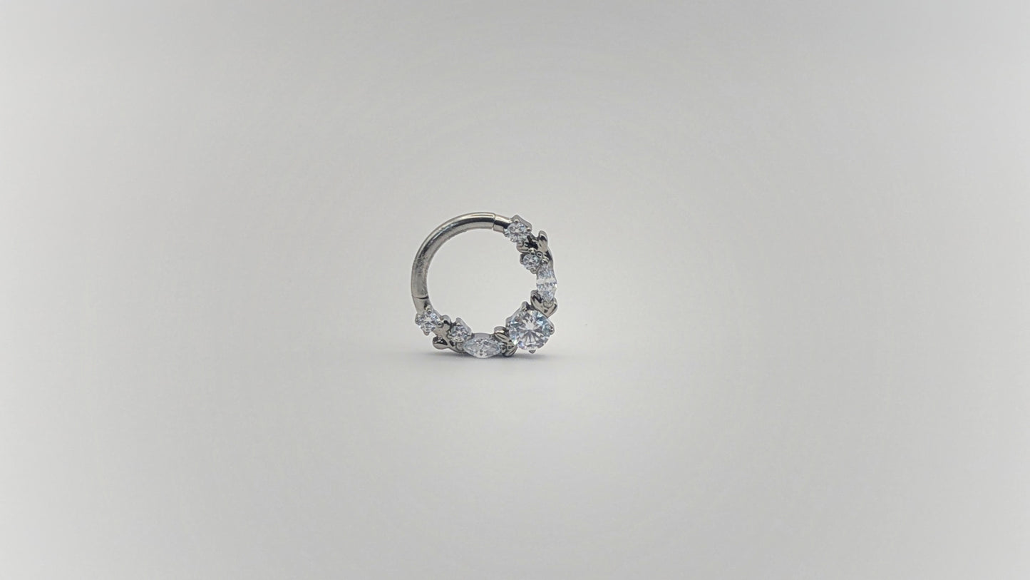 Titanium CZ Hoop Earring