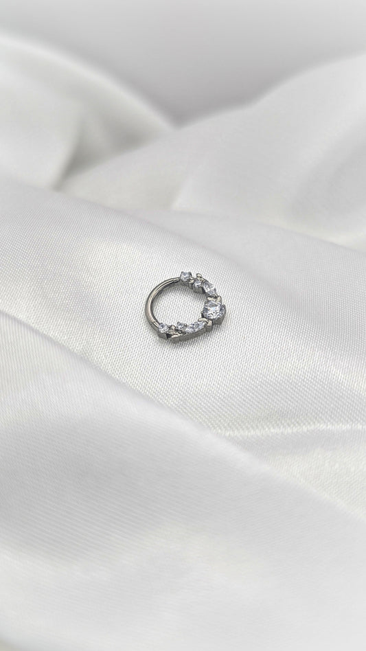 Titanium CZ Hoop Earring