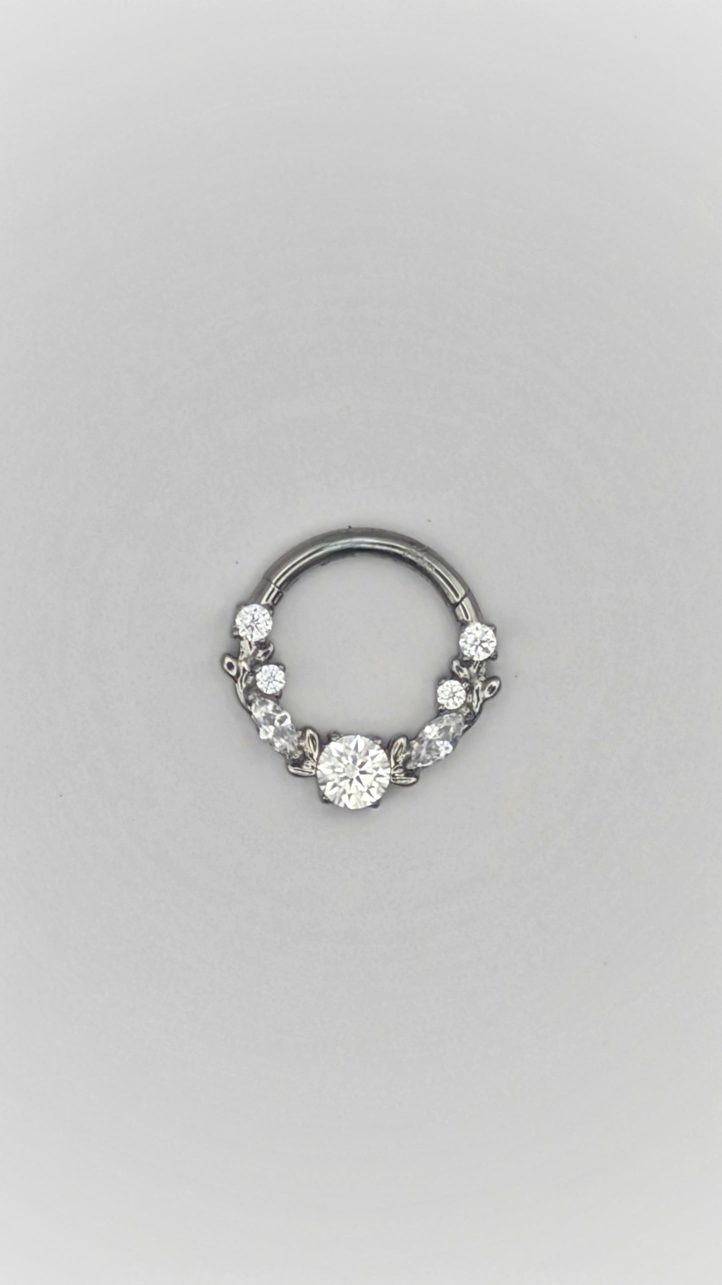 Titanium CZ Hoop Earring