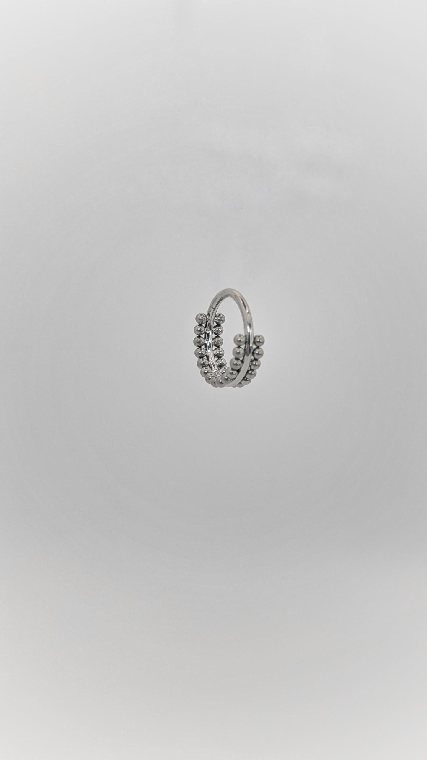 Titanium Beaded Hoop Earring