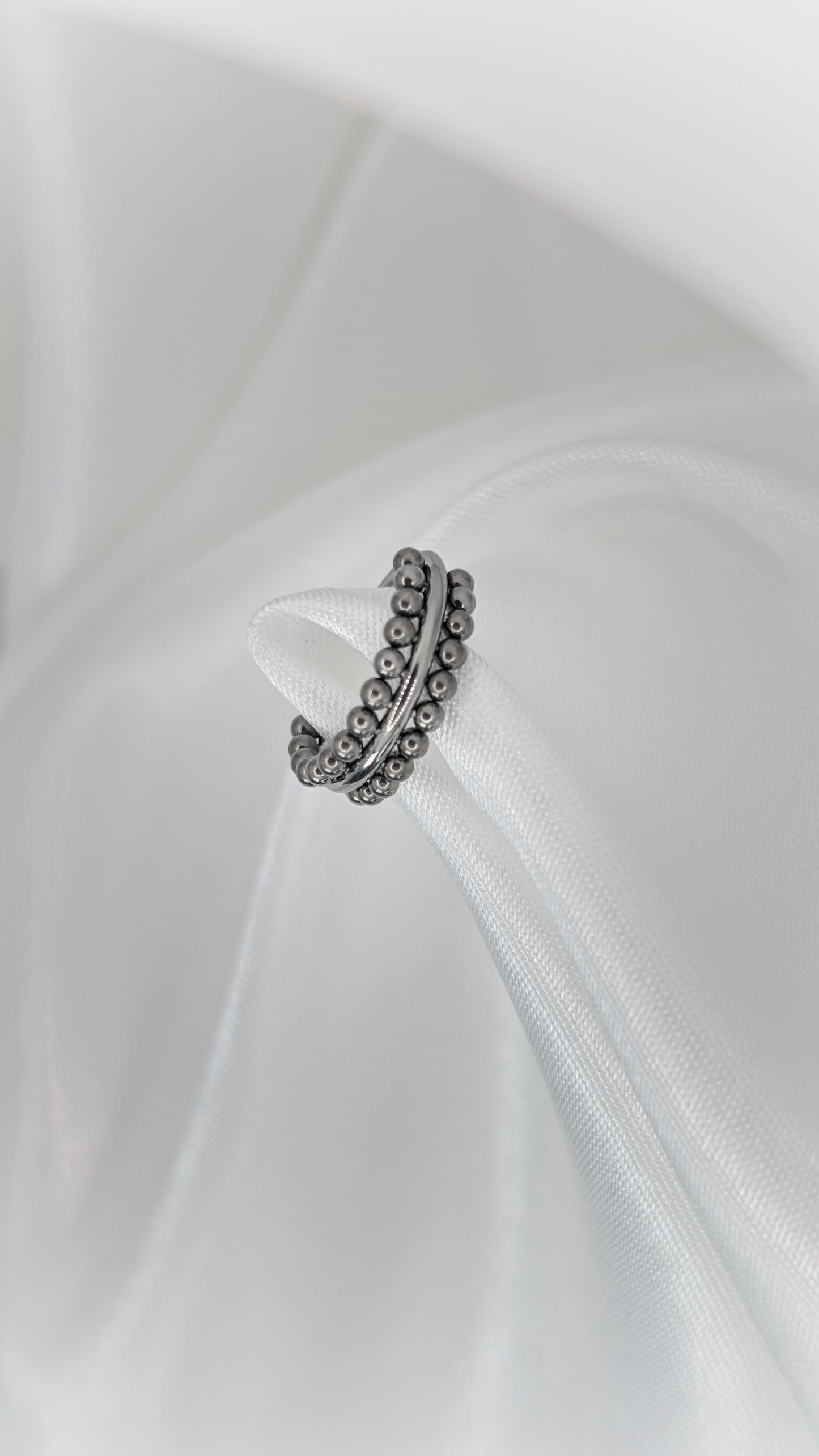 Titanium Beaded Hoop Earring