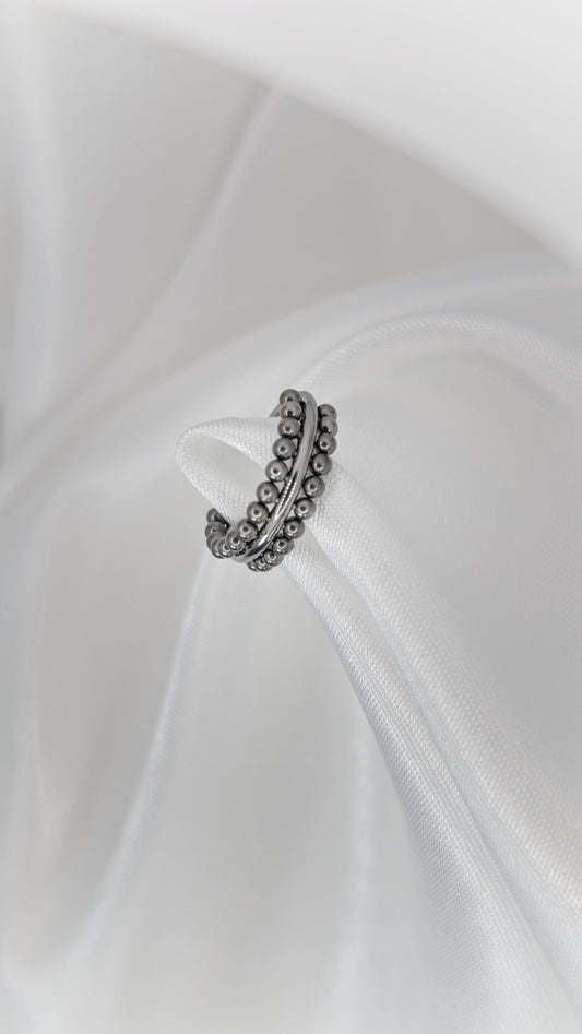 Titanium Beaded Hoop Earring