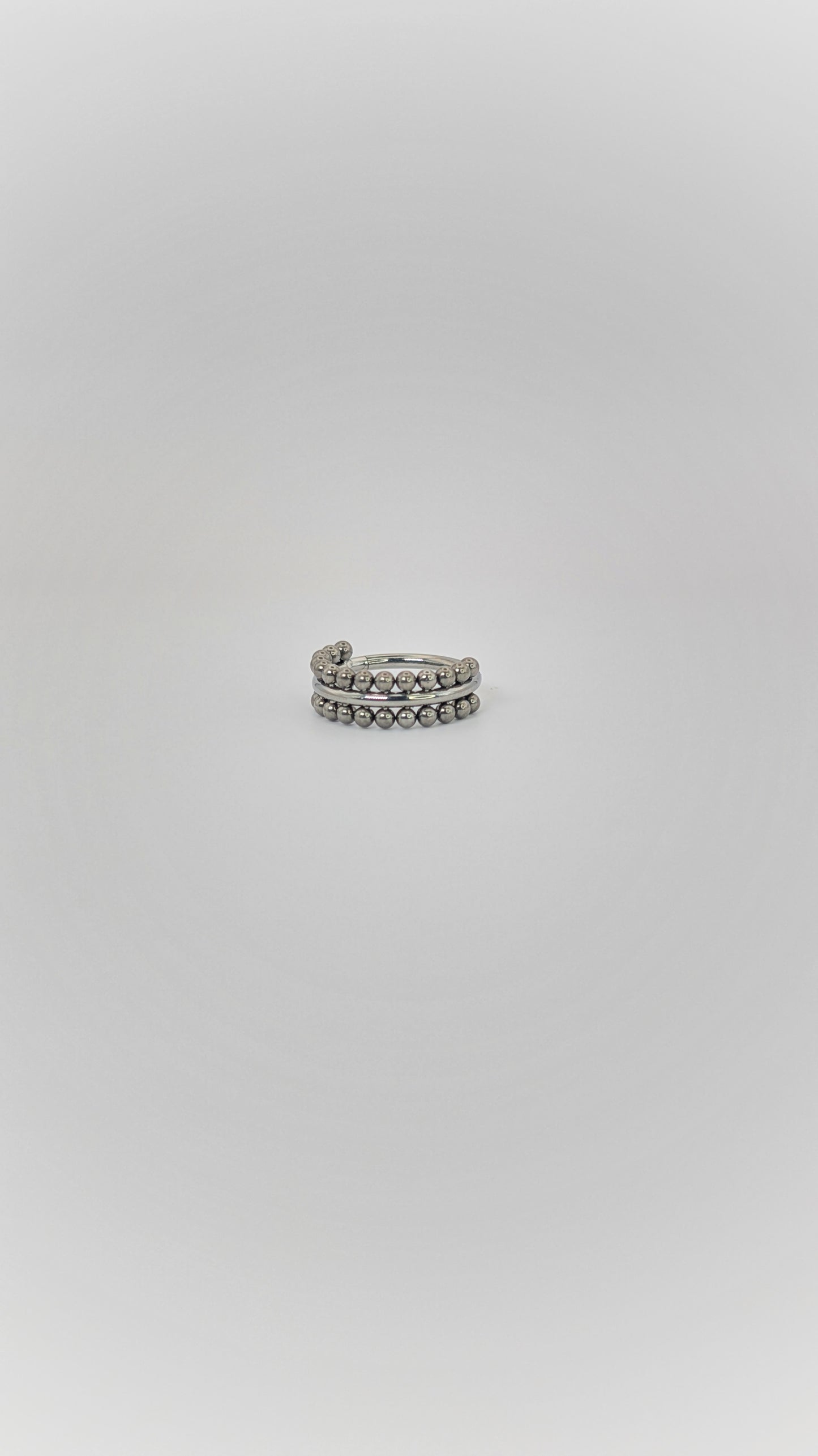 Titanium Beaded Hoop Earring