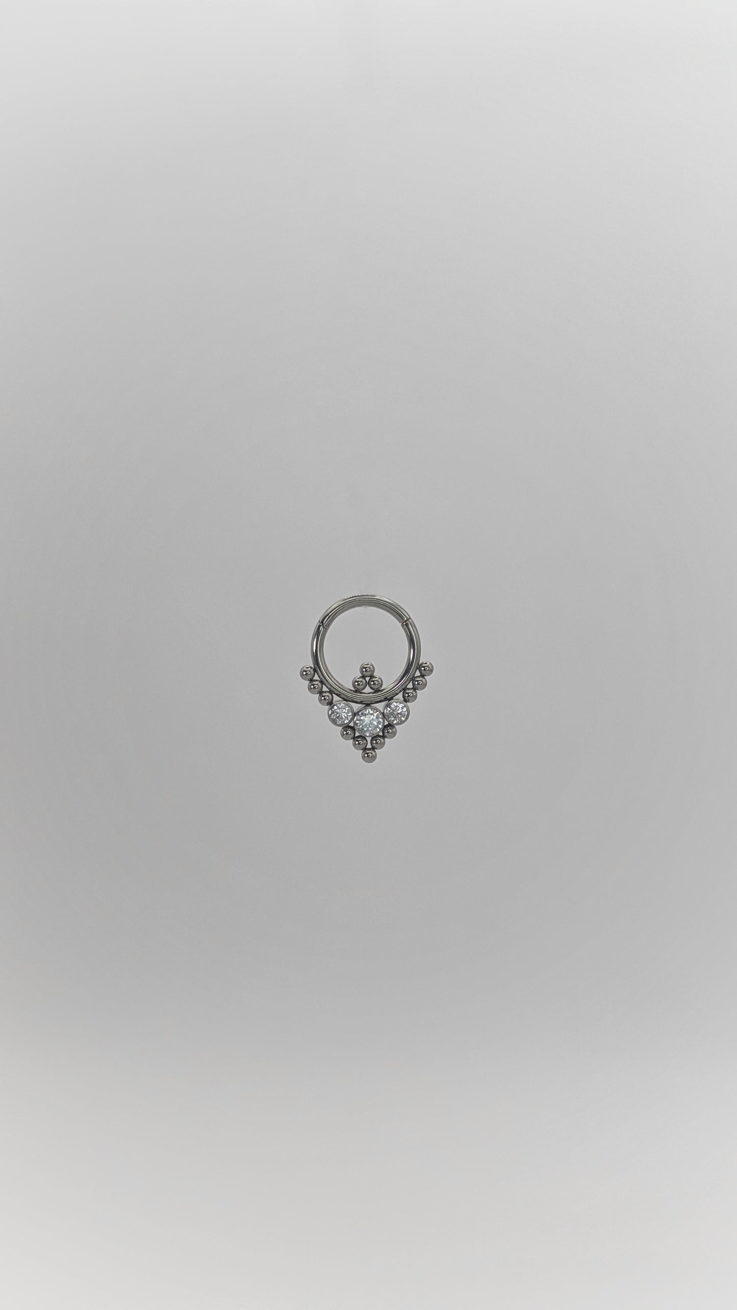 Titanium Beaded Hoop with zircone Earring